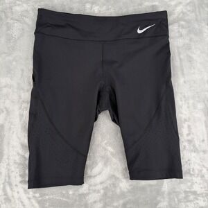 Nike Dri-Fit Running Shorts Tight Womens Fitness Medium 10" Inseam Drawstring